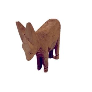 Appalachian Primitive Carved Donkey 3.5” x 3.5”